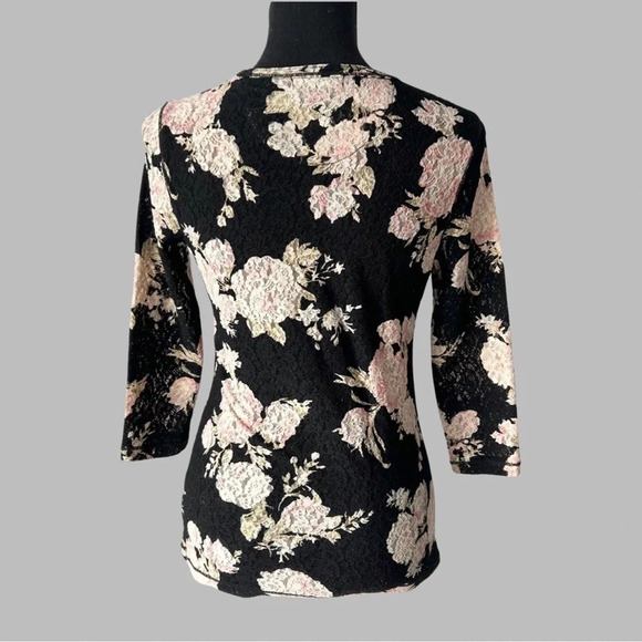 Ralph Lauren Floral Print Lace Stretch Blouse - Picture 3 of 15